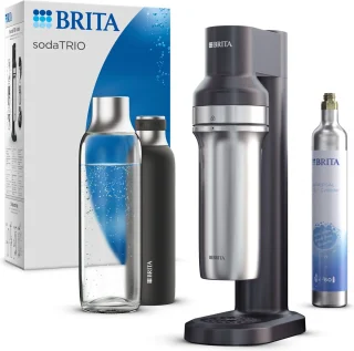 BRITA bruiswatermachine sodaTRIO zwart inclusief flessen en CO2-cilinder