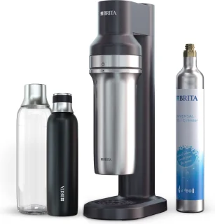 BRITA bruiswatermachine sodaTRIO zwart inclusief flessen en CO2-cilinder