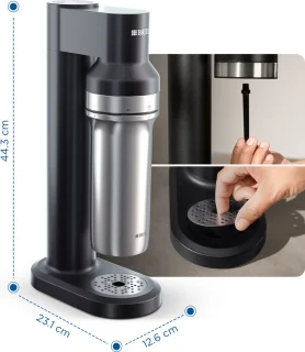 BRITA bruiswatermachine sodaTRIO zwart inclusief flessen en CO2-cilinder