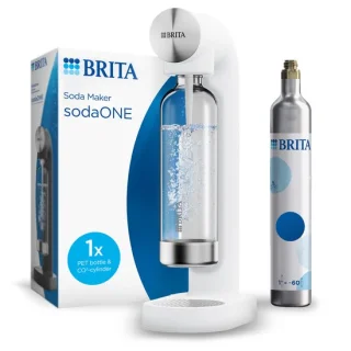 BRITA sodaONE bruiswatermachine wit inclusief PET-fles en CO2-cilinder