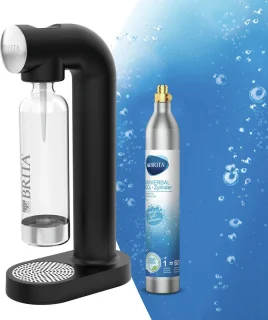 BRITA sodaONE bruiswatermachine zwart inclusief PET-fles en CO2-cilinder
