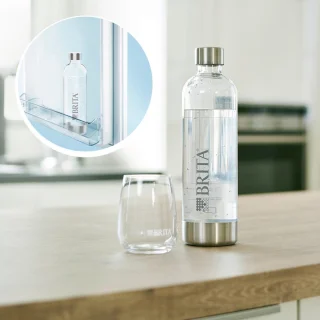 BRITA sodaONE bruiswatermachine zwart inclusief PET-fles en CO2-cilinder