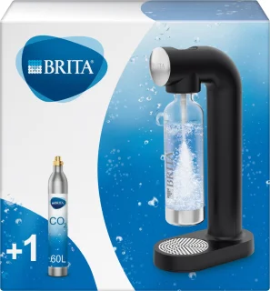 BRITA sodaONE bruiswatermachine zwart inclusief PET-fles en CO2-cilinder