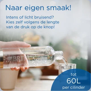 BRITA sodaONE bruiswatermachine zwart inclusief PET-fles en CO2-cilinder
