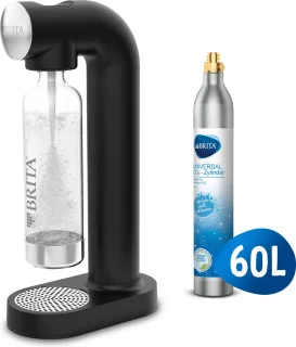 BRITA sodaONE bruiswatermachine zwart inclusief PET-fles en CO2-cilinder