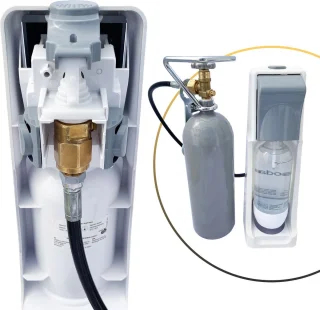 Complete set bruiswatermachine 1-lijn met CO2-fles en slangenset
