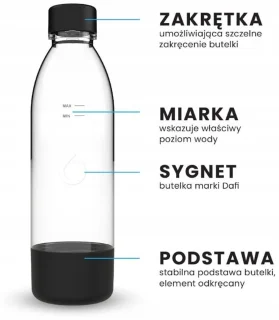 Dafi PushAir Sodaflessen - Set 2 x 0,7 L - Zwart