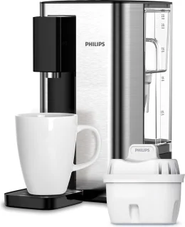 Elektronische waterdispenser zilver/zwart