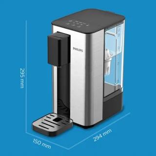 Elektronische waterdispenser zilver/zwart