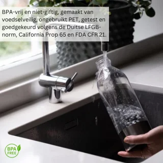 Herbruikbare BPA-vrije flessen voor bruiswatertoestel set