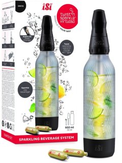 De iSi Twist'n Sparkle Virtuoso Starter Set 0,95 L Onyx in één oogopslag