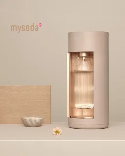 Mysoda Glassy Latte bruiswatertoestel biocomposiet alumnium inclusief flessen