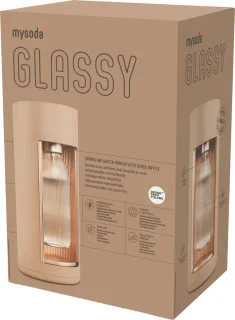 Mysoda Glassy Latte bruiswatertoestel biocomposiet alumnium inclusief flessen