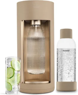Mysoda Glassy Latte bruiswatertoestel biocomposiet alumnium inclusief flessen