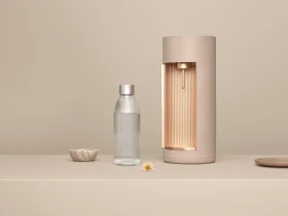 Mysoda Glassy Latte bruiswatertoestel biocomposiet alumnium inclusief flessen
