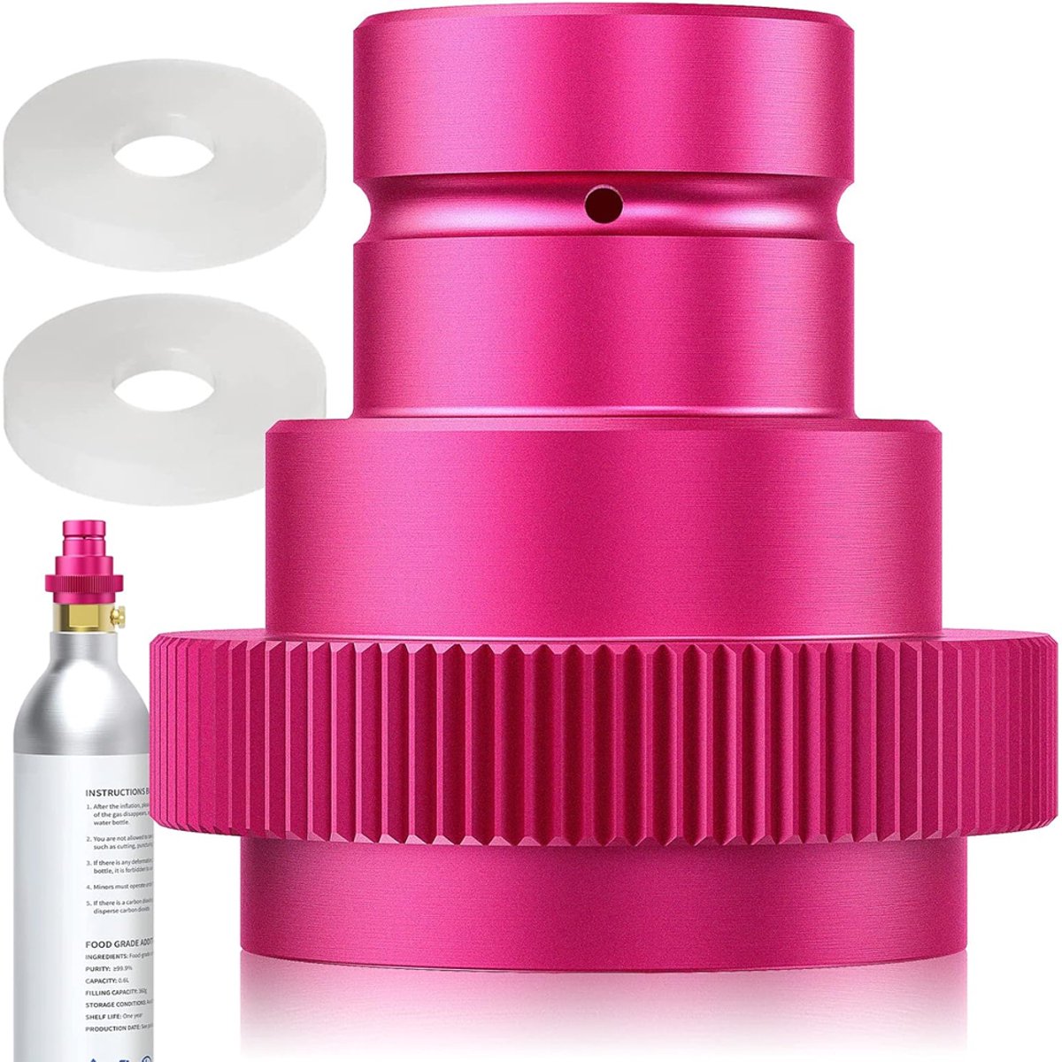 De Sodastream F-QC1.0-P CO2-sneladapter 425g roze in één oogopslag