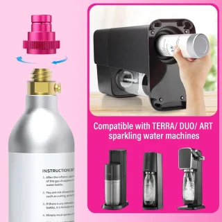 Sodastream F-QC1.0-P CO2-sneladapter 425g roze