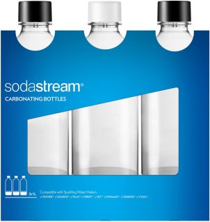 De SodaStream PET-flessen 3x 1 L Zwart/Wit in één oogopslag