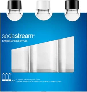 SodaStream PET-flessen 3x 1 L Zwart/Wit
