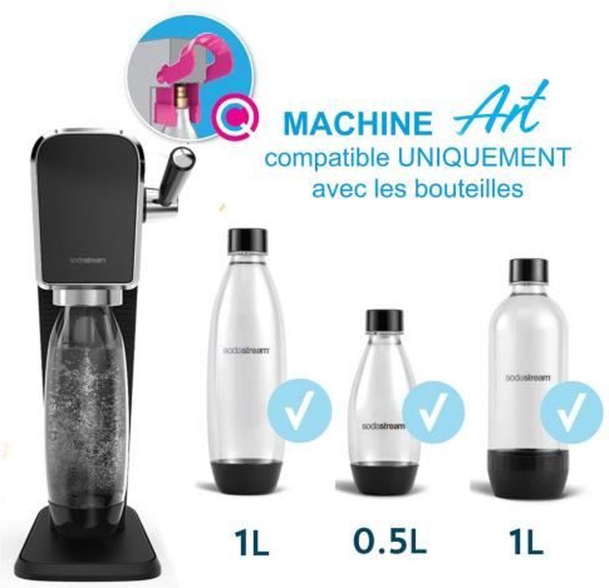 Wat vinden we goed aan de Sodastream Watercarbonatatiemachine ARTNLV inclusief 2 flessen en 1 cilinder