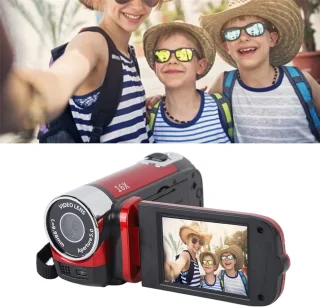 Handheld videocamera -Videocamera - Camcorder - Video Camera - Vlog Camera - 16x Zoom - HD1080P 16MP DV-camera,videocamera met 2,7 inch TFT draaibaar scherm en USB-kabel (rood)
