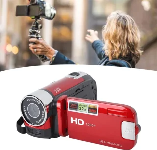 Handheld videocamera -Videocamera - Camcorder - Video Camera - Vlog Camera - 16x Zoom - HD1080P 16MP DV-camera,videocamera met 2,7 inch TFT draaibaar scherm en USB-kabel (rood)