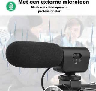 4K Ultra HD - Handycam Camcorder - 2 in 1 Set met Externe Microfoon - 42 Megapixels - HD digitale camera 18X Digitale Zoom - 3,0 inch Scherm met Flitser - Inclusief 2 Batterijen en Afstandsbediening - met 3 partners Auronic Statief