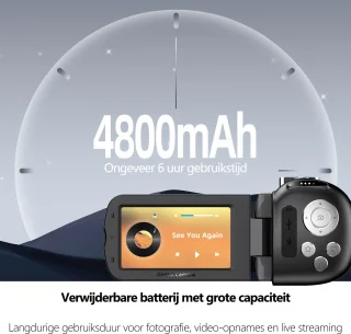 Fotocamera - 4K - 64MP - Camcorder - Digitale Camera - Fototoestel - Inclusief 32GB Micro SD-kaart - WIFI - Compact Camera - Videocamera - Ideaal voor Beginners - Zwart