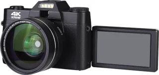 Trendy Digitale 4K Vlog Camera | Wi-Fi | 16 GB Geheugenkaart | 2 Extra Lenzen