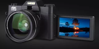 Trendy Digitale 4K Vlog Camera | Wi-Fi | 16 GB Geheugenkaart | 2 Extra Lenzen