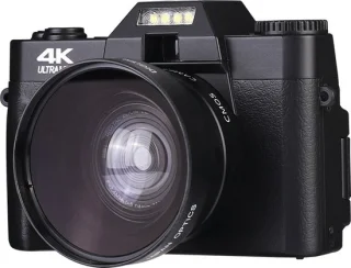 Trendy Digitale 4K Vlog Camera | Wi-Fi | 16 GB Geheugenkaart | 2 Extra Lenzen