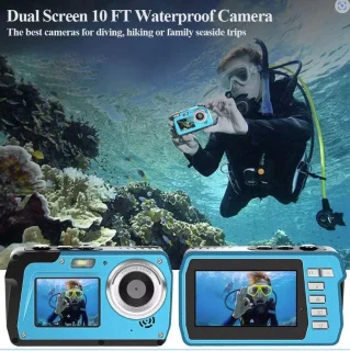 4K | UHD | 56MP | Dubbel Scherm Waterbestendig Digitale Camera | Met 16GB Geheugenkaart