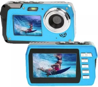 4K | UHD | 56MP | Dubbel Scherm Waterbestendig Digitale Camera | Met 16GB Geheugenkaart