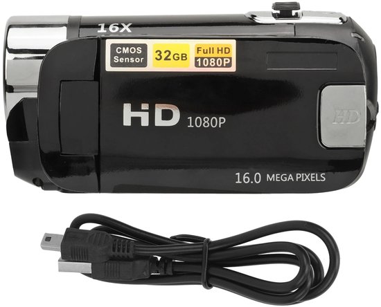 1080P Digitale Camera 16MP 2.4" Draaibaar Scherm Zwart review