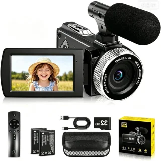 4K camcorder - videocamera vlogcamera - zwart