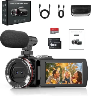 4K camcorder - videocamera vlogcamera - zwart