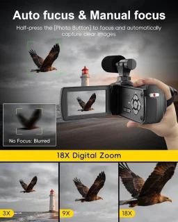 4K camcorder - videocamera vlogcamera - zwart