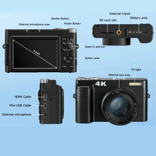 4K Digitale Camera 48MP 3” LCD Reismodel