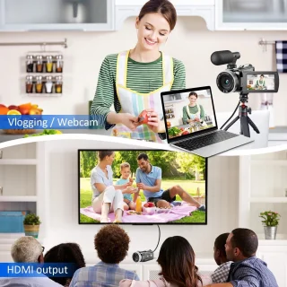 4K videocamera - digitale camcorder - zwart