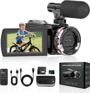 4K videocamera in zwart