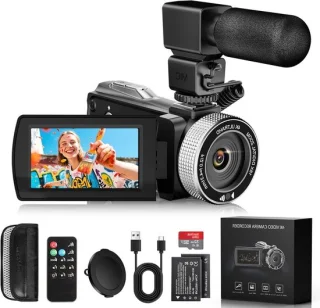4K videocamera - vlogcamera - zwart
