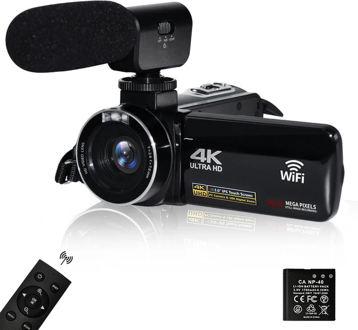 De Camcorder 4K 2-in-1 Set Met Externe Microfoon in één oogopslag