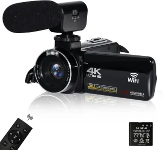 Camcorder 4K 2-in-1 Set Met Externe Microfoon