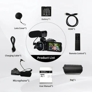 Camcorder 4K 2-in-1 Set Met Externe Microfoon
