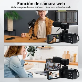 Camcorder 4K 2-in-1 Set Met Externe Microfoon
