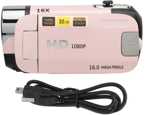 Digitale Camera 16MP 1080P 2.4 Inch Roze review