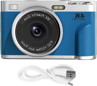 Digitale camera compact vlog camera blauw