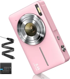 Digitale camera met 44MP-sensor en 16x digitale zoom – roze