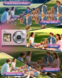 Digitale camera - vlogcamera voor kinderen - roze