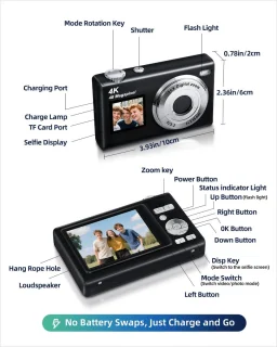 Digitale camera - vlogcamera - zwart